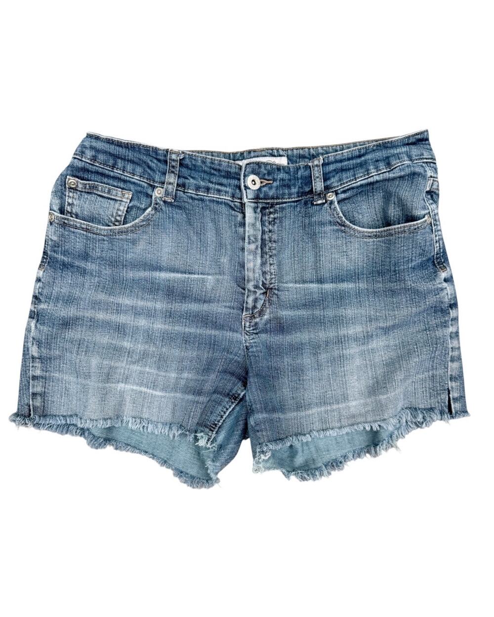 Chico’s Platinum Light Wash Cutoff Raw Hem Denim Shorts - 2S (US 12)